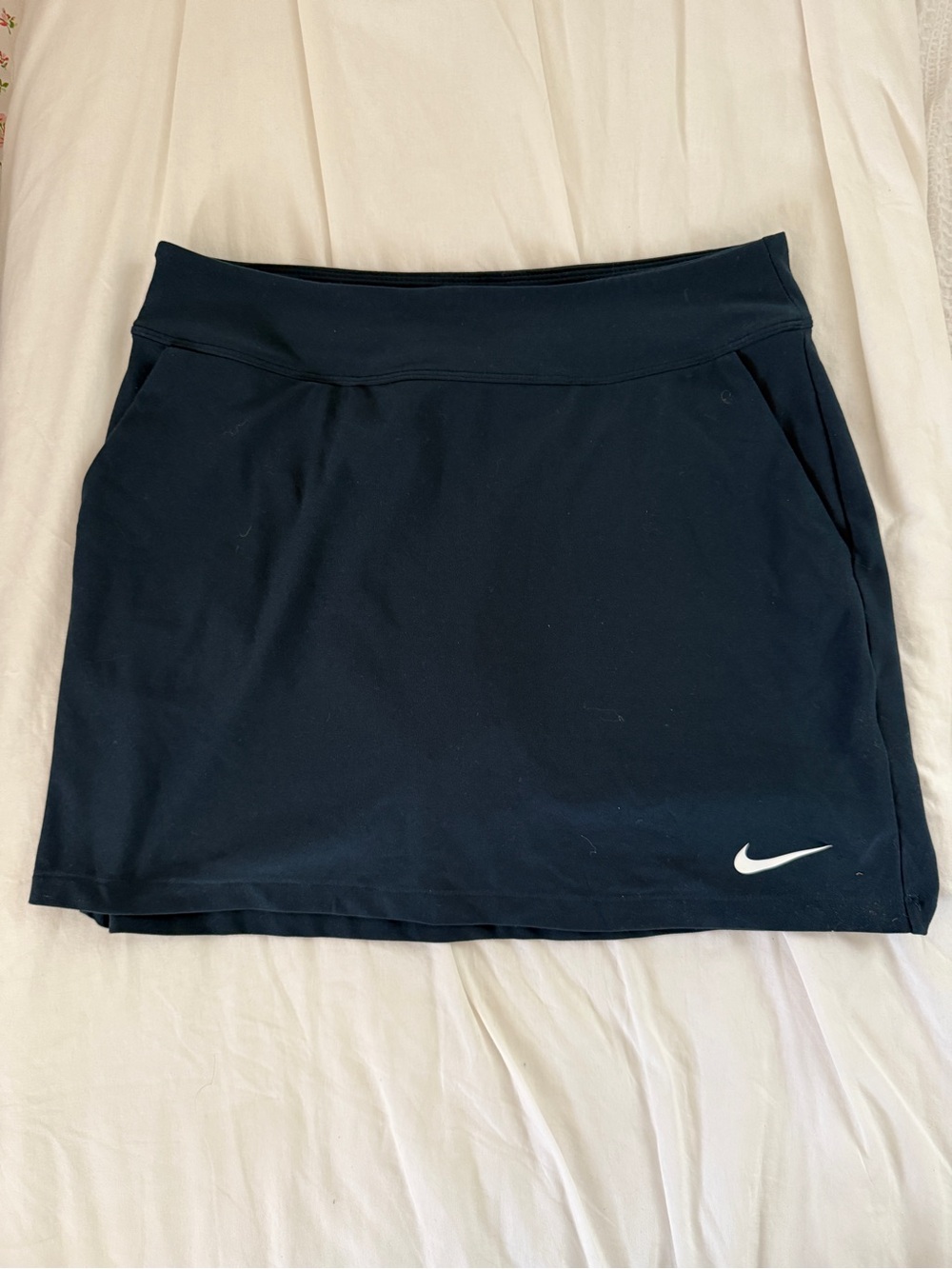 Nike Women's Navy Mini Skirt with White Swoosh